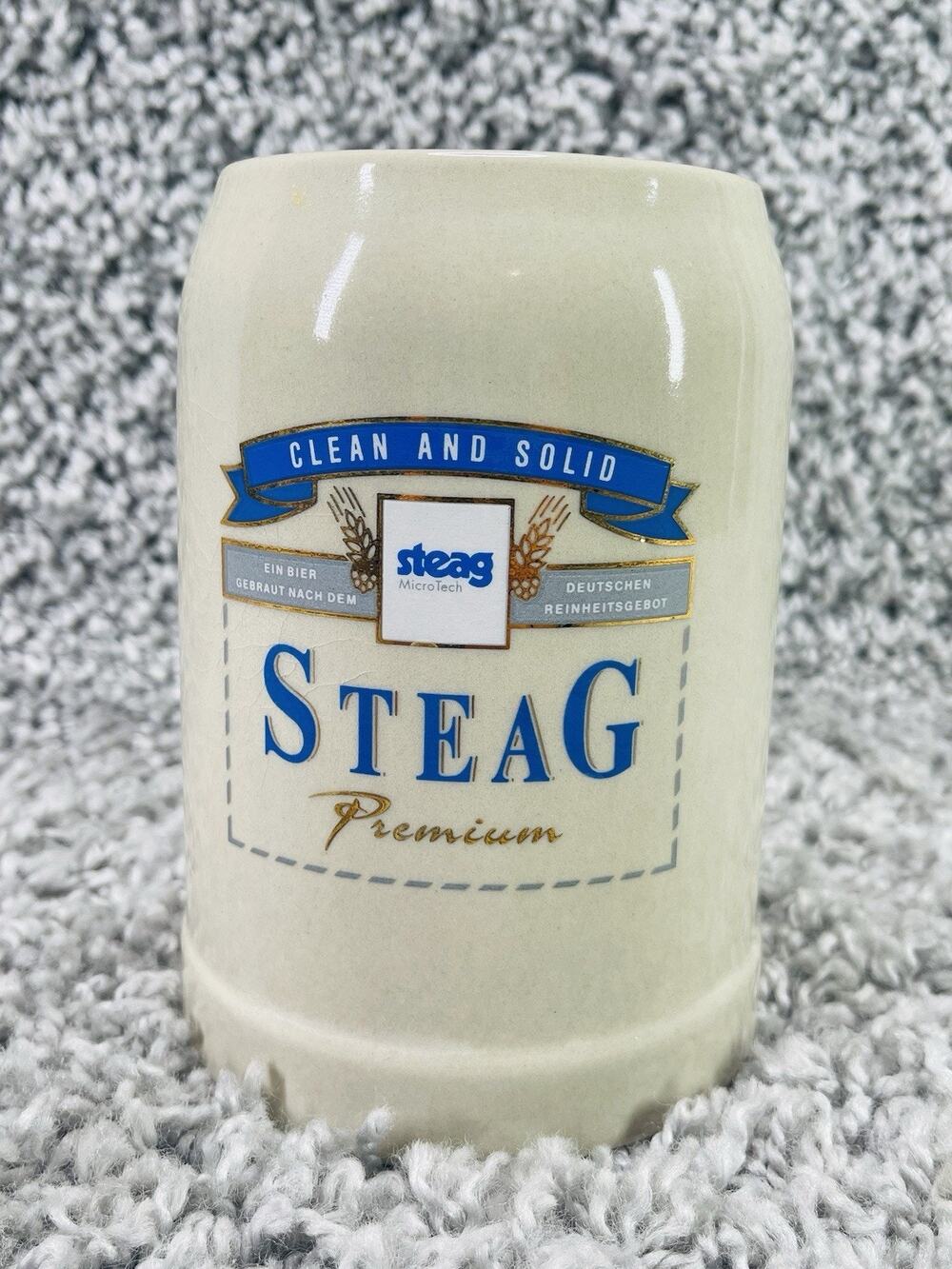 Steag Premium Microtech Clean Solid Advertisment Beer Mug Brand Merch
